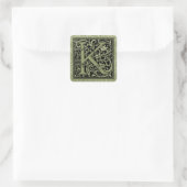 Letter K Eerste Letter Monogram Vierkante Sticker (Tas)