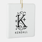 Letter K Elegant Monogram Kerst Ornament (Rechts)