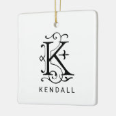 Letter K Elegant Monogram Kerst Ornament (Links)