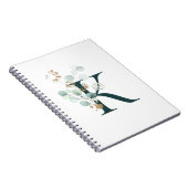 Letter K Eucalyptus en Gold Monogrammen Notitieboek (Rechterzijde)