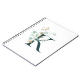 Letter K Eucalyptus en Gold Monogrammen Notitieboek (Linkerzijde)