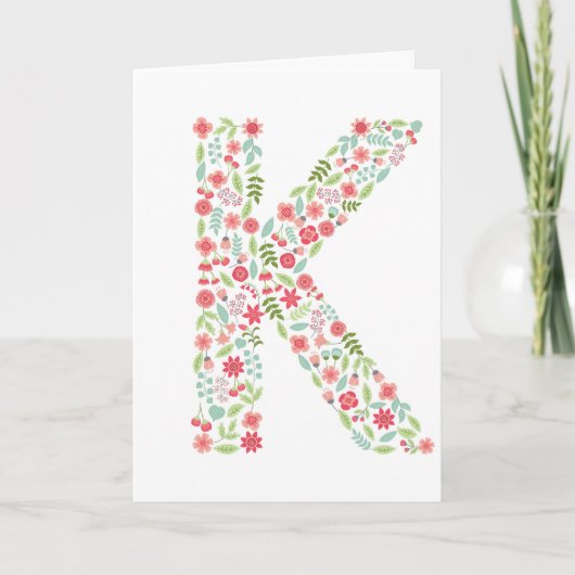 Letter K  Flowers Bedankkaart (Voorkant)