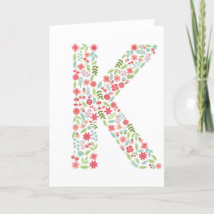 Letter K  Flowers Bedankkaart