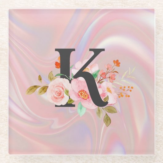 Letter K Glazen Onderzetter (Voorkant)