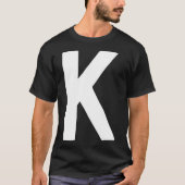 Letter K groot en vet wit T-shirt (Voorkant)