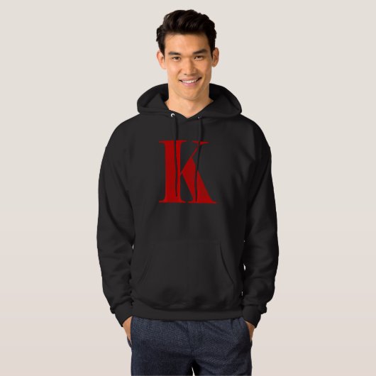 Letter K Initiaal Letter K Monogram Initiaal Hoodie (Voorkant volledig)
