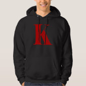 Letter K Initiaal Letter K Monogram Initiaal Hoodie (Voorkant)