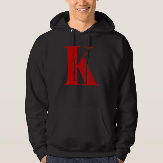 Letter K Initiaal Letter K Monogram Initiaal Hoodie (Voorkant)