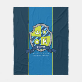 Letter K Keith aangepaste naam betekent blauwe dek Fleece Deken