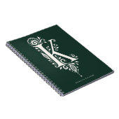 Letter K Linocut Botanische Monogram Notitieboek (Rechterzijde)