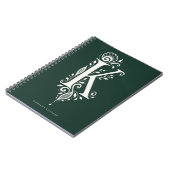 Letter K Linocut Botanische Monogram Notitieboek (Linkerzijde)