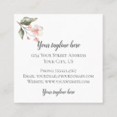 Letter K met Gold Geometric Design en Flowers Vierkante Visitekaartje (Achterkant)