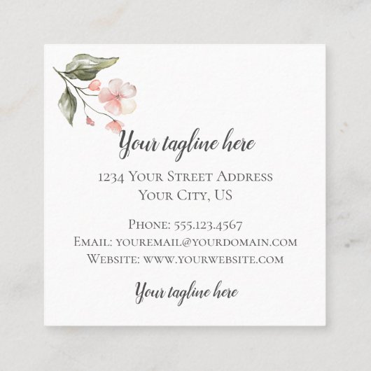 Letter K met Gold Geometric Design en Flowers Vierkante Visitekaartje (Achterkant)