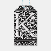 Letter K Middeleeuws Monogram Art Nouveau Cadeaulabel (Voorkant)