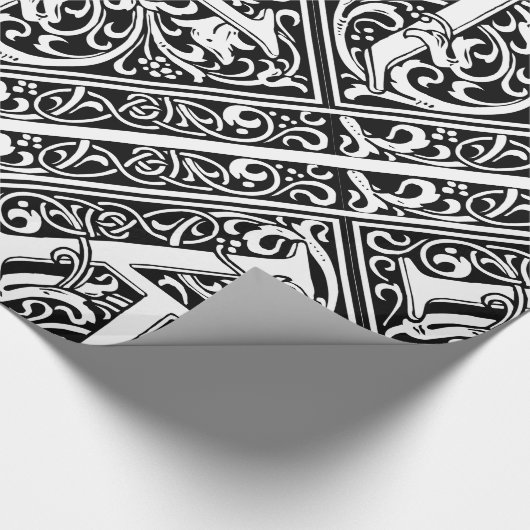 Letter K Middeleeuws Monogram Art Nouveau Cadeaupapier (Hoek)