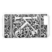 Letter K Middeleeuws Monogram Art Nouveau Case-Mate iPhone Case (Achterkant (Horizontaal))