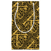 Letter K Middeleeuws Monogram Art Nouveau Klein Cadeauzakje (Voorkant)