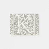 Letter K Middeleeuws Monogram Art Nouveau Post-it® Notes (Voorkant)