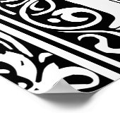 Letter K Middeleeuws Monogram Art Nouveau Poster (Hoek)