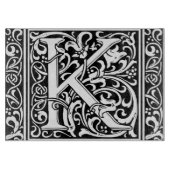 Letter K Middeleeuws Monogram Art Nouveau Snijplank (Voorkant)