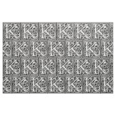 Letter K Middeleeuws Monogram Art Nouveau Stof (Fat Quarter)