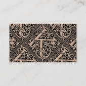 Letter K Middeleeuws Monogram Art Nouveau Visitekaartje (Achterkant)