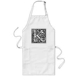 Letter K Middeleeuwse Monogram Art Nouveau Lang Schort