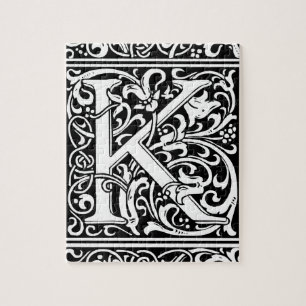 Letter K Middeleeuwse Monogram Art Nouveau Legpuzzel