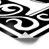 Letter K Middeleeuwse Monogram Art Nouveau Poster (Hoek)