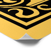Letter K Middeleeuwse Monogram Art Nouveau Poster (Hoek)