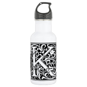 Letter K Middeleeuwse Monogram Art Nouveau Waterfles