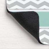 Letter K Mint Monogram Gray Chevron Muismat (Hoek)