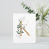 Letter K Monogram Briefkaart (Staand voorkant)