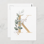 Letter K Monogram Briefkaart (Voorkant / Achterkant)