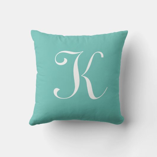 Letter K Monogram Initiaal Aangepast Kussen (Achterkant)