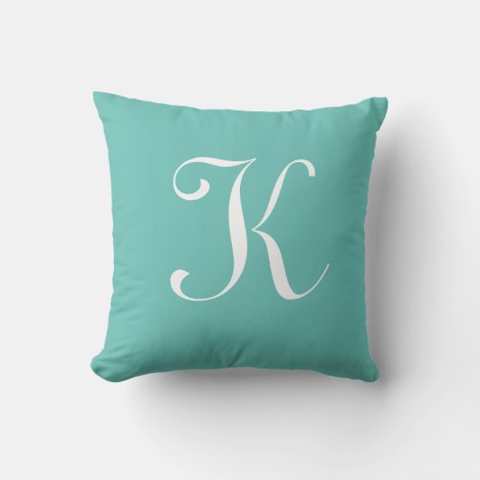 Letter K Monogram Initiaal Aangepast Kussen (Voorkant)