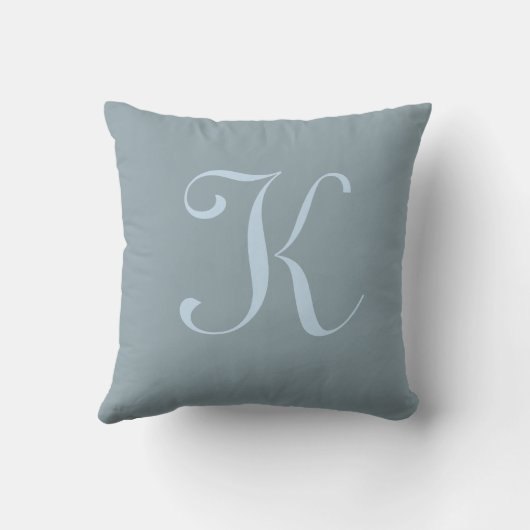 Letter K Monogram Initiaal Aangepast Kussen (Achterkant)