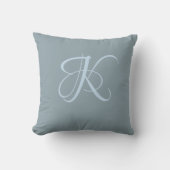 Letter K Monogram Initiaal Aangepast Kussen (Voorkant)