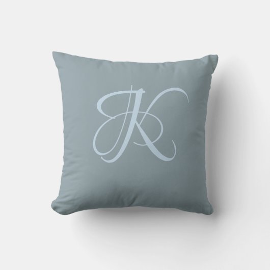 Letter K Monogram Initiaal Aangepast Kussen (Voorkant)