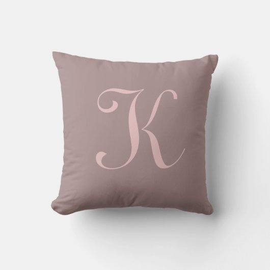 Letter K Monogram Initiaal Aangepast Kussen (Voorkant)