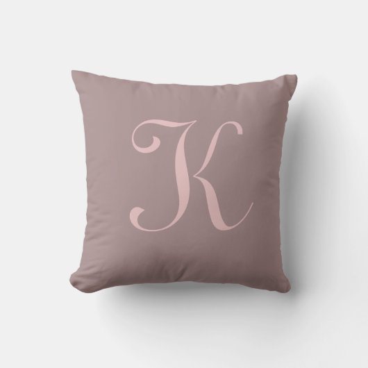 Letter K Monogram Initiaal Aangepast Kussen (Voorkant)