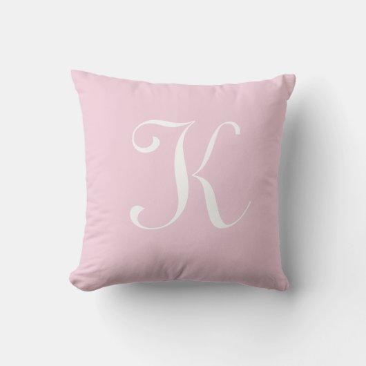 Letter K Monogram Initiaal Aangepast Kussen (Voorkant)