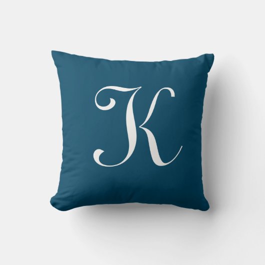 Letter K Monogram Initiaal Aangepast Kussen (Voorkant)