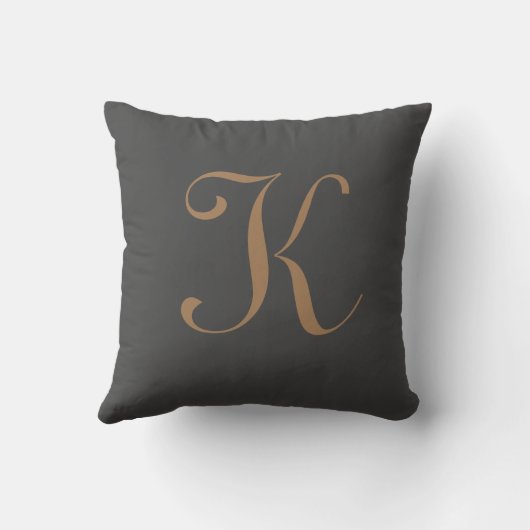 Letter K Monogram Initiaal Aangepast Kussen (Achterkant)