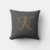 Letter K Monogram Initiaal Aangepast Kussen (Voorkant)