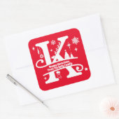Letter K Monogram Initiaal Familienaam Greeting Vierkante Sticker (Envelop)