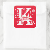 Letter K Monogram Initiaal Familienaam Greeting Vierkante Sticker (Tas)