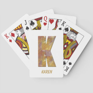 Letter K Monogram Initiaal Landelijke Patchwork De Pokerkaarten