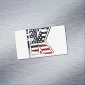 Letter K Monogram Initiaal Patriottische Vlag VS Magnetisch Visitekaartje (Voorbeeld)