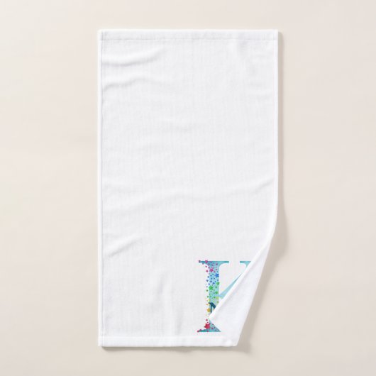 Letter K Monogram Initial Bath Gift Set Bad Handdoek (Handdoek)